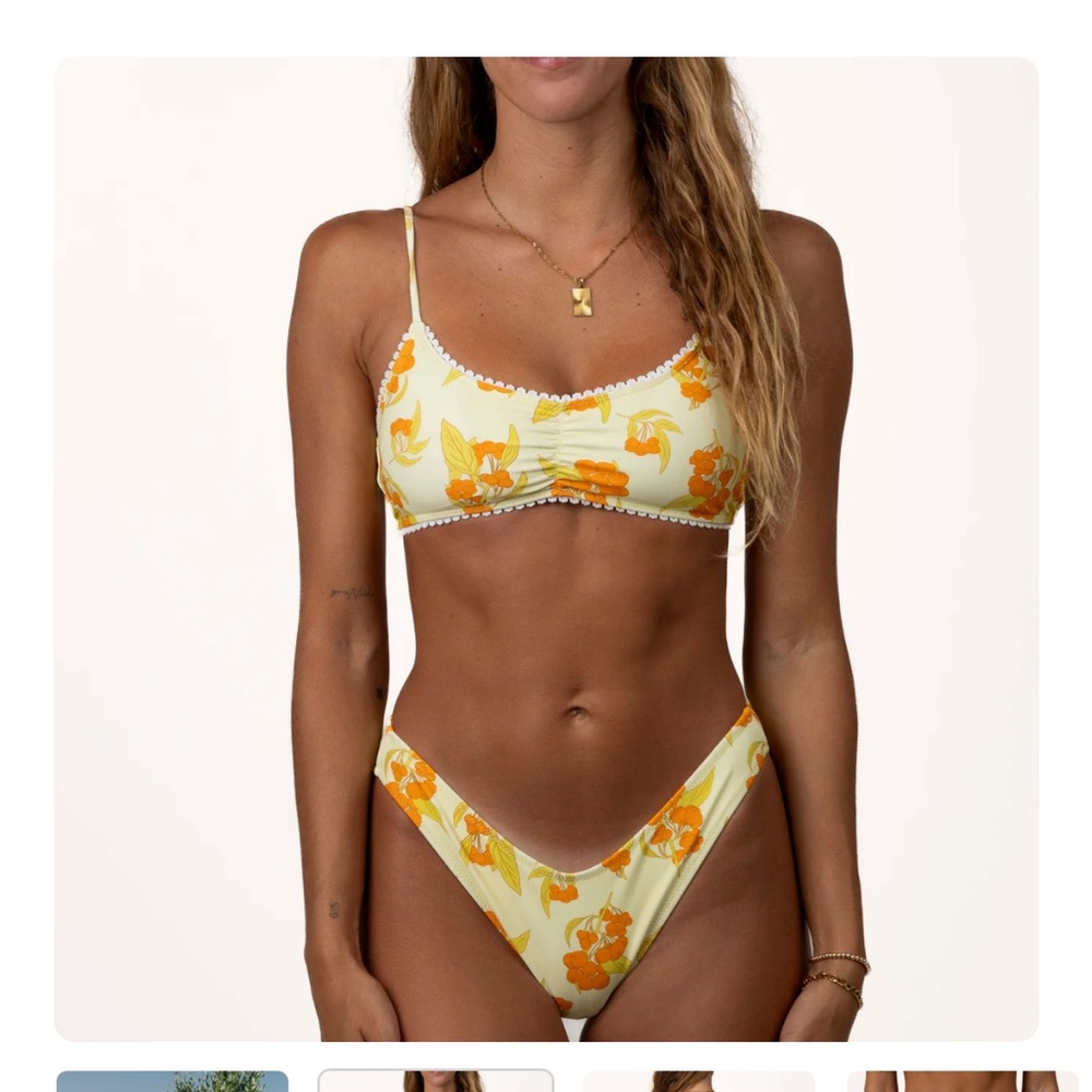 NWT Honey swim sunni laced bralette set - top (small) and classic bottoms medium - Picture 2 of 11
